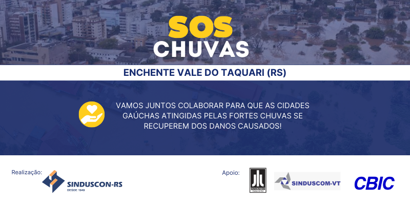 Sinduscon-RS agradece a todos os doadores da Campanha SOS Chuvas – Vale do Taquari