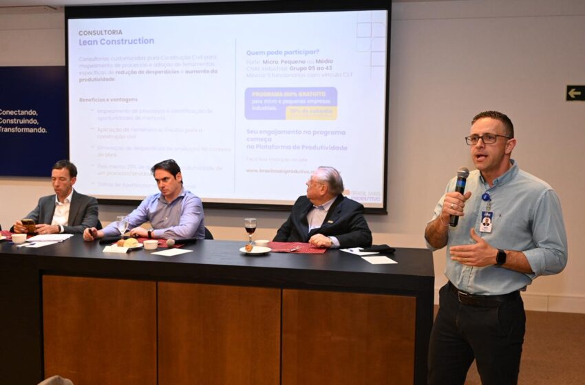 SENAI-RS apresenta ações estratégicas para impulsionar produtividade e inovação na construção civil durante reunião almoço do Sinduscon-RS